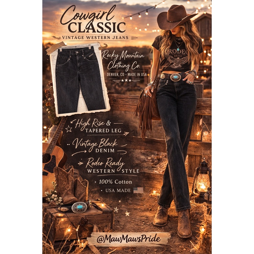 VINTAGE ROCKY MOUNTAIN HIGH RISE MOM JEANS RODEO MOM vintage size‎ 7